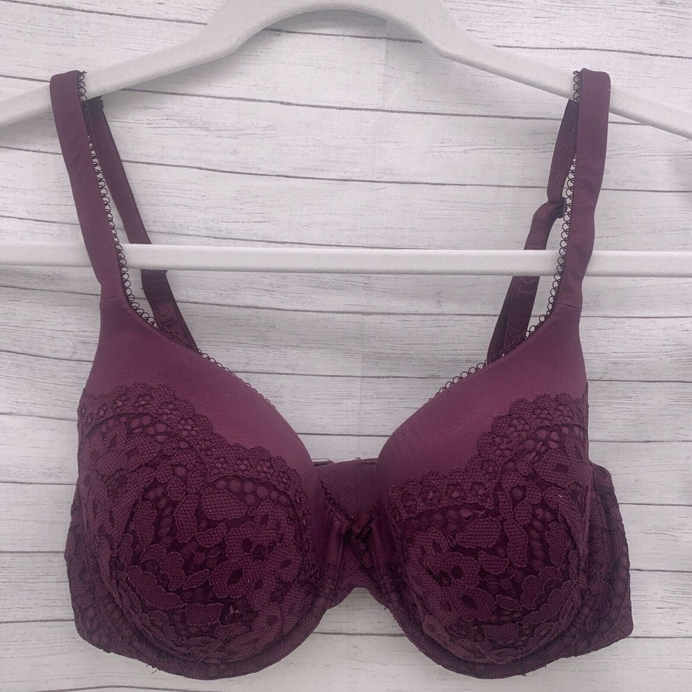 Victoria's Secret Body by Victoria Lined Perfect Coverge Womens Bra 34D Purple